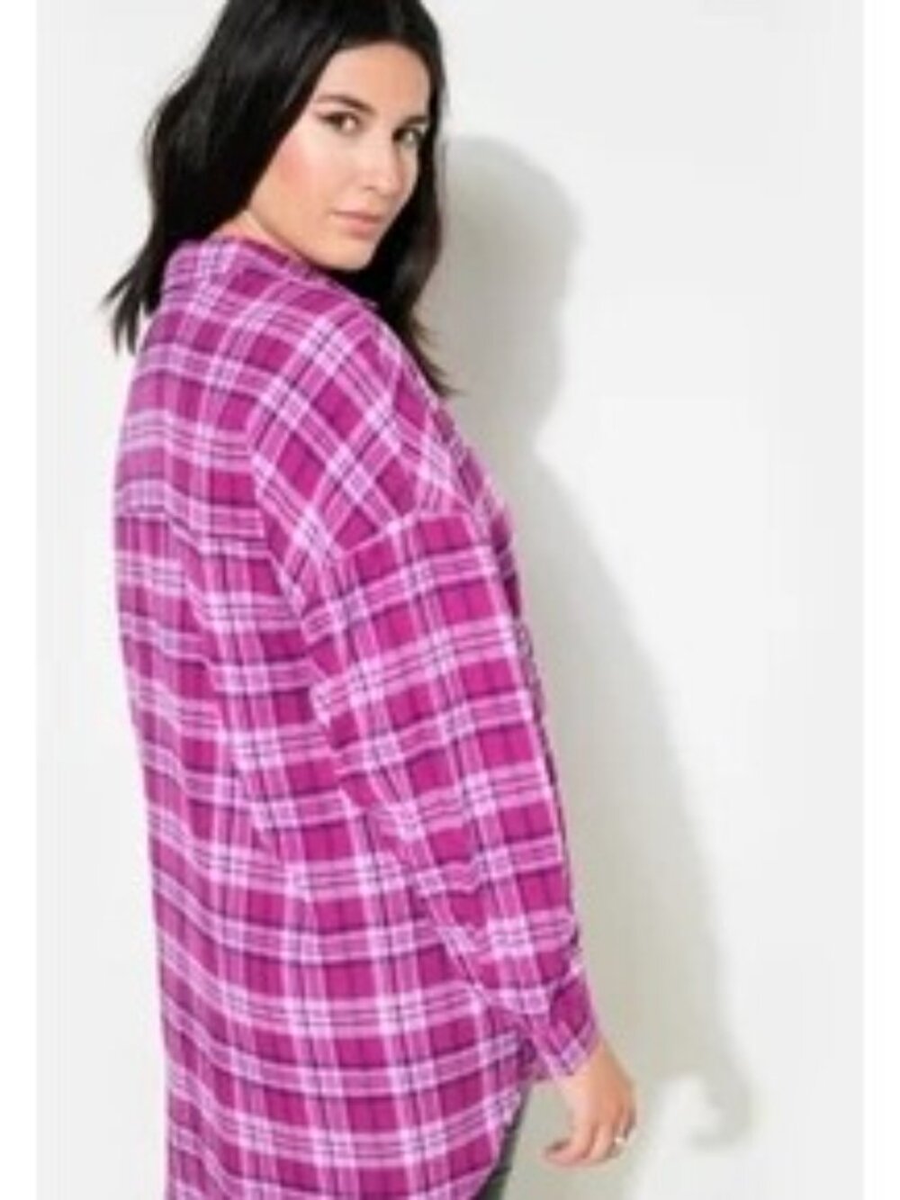 Columbia Plaid Button-Down Shirt Size XL Purple 100% Cotton Long Sleeve Chest Po - Picture 2 of 11